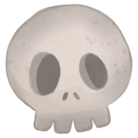 skalle akvarell clipart, handmålad halloween dag png