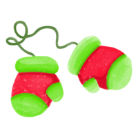 guante de acuarela, clipart de decoración de navidad pintado a mano png