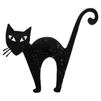 clipart dell'acquerello della siluetta del gatto, halloween dipinto a mano png