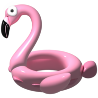 círculo de borracha de natação flamingo rosa, renderização 3d