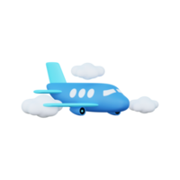 avión 3d con nubes png