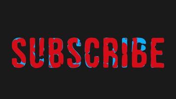 Subscribe Red button with water subscribes to channel, blog. Marketing animation motion graphic video.4K Footage with Alpha Channel video