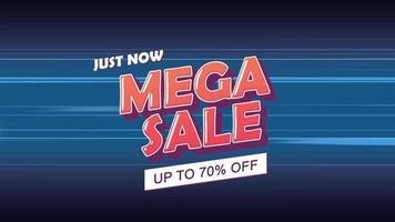 just now mega sale up to 70 off , motion graphic video. sale promotion,advertising, marketing,website. Royalty-free Stock 4K Footage video