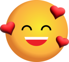 geel gezicht 3d, emotie, png