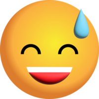 geel gezicht 3d, emotie, png