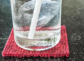 The closeup of mineral water. photo