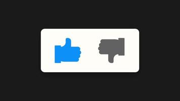 Like- und Dislike-Button-Animation mit Alphakanal auf transparentem Hintergrund. video