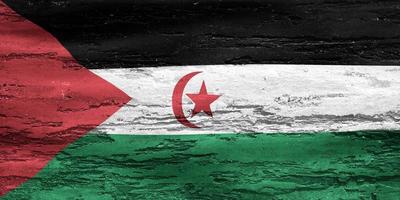 Western Sahara flag - realistic waving fabric flag photo