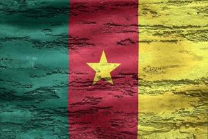 bandera de camerún - bandera de tela ondeante realista foto