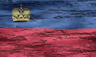 3D-Illustration of a Liechtenstein flag - realistic waving fabric flag photo