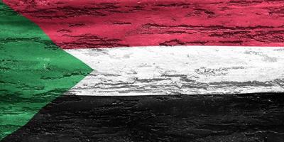 3D-Illustration of a Sudan flag - realistic waving fabric flag photo