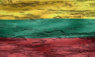 3D-Illustration of a Lithuania flag - realistic waving fabric flag photo