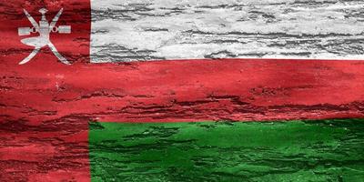 Ilustración 3d de una bandera de omán - bandera de tela ondeante realista foto