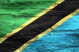 Ilustración 3d de una bandera de tanzania - bandera de tela ondeante realista foto