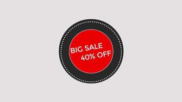 Big Sale 40 Off-Motion-Grafikvideo mit transparentem Alphakanal-Hintergrund. Verkaufsförderung, Werbung, Marketing, Website. video