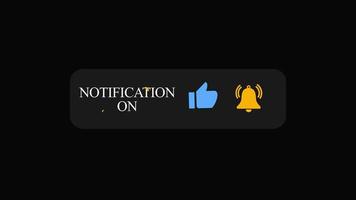 notification on , follow, like and Click the Bell Icon Floating Bar with alpha channel video