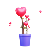 3D-Valentine-Pflanzen-Liebesobjekt png
