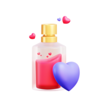 objet de parfum d'amour de la saint-valentin 3d png