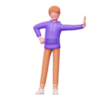 3D-Charakter Junge coole Pose png