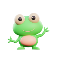 Cute frog 3d illustration