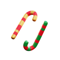 bastón de caramelo de navidad icono 3d png