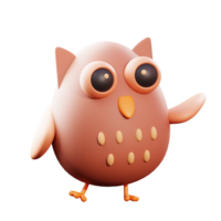 illustration 3d de hibou mignon png