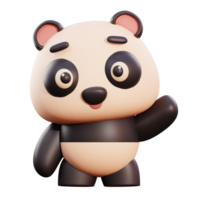 niedliche panda 3d-illustration png