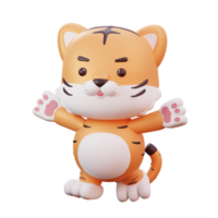 3d chinese new year mascot tiger with transparent background png