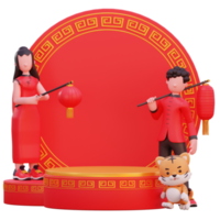 ilustración de personaje 3d año nuevo chino png