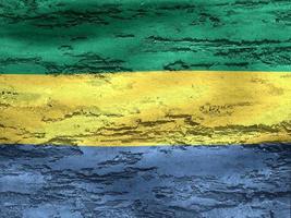 Gabon flag - realistic waving fabric flag photo