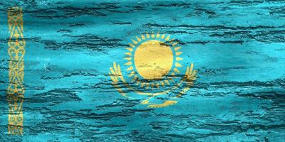 3D-Illustration of a Kazakhstan flag - realistic waving fabric flag photo