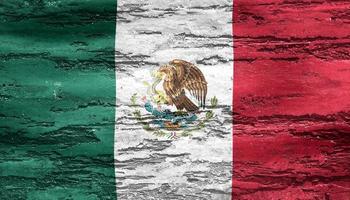 Ilustración 3d de una bandera de México - bandera de tela ondeante realista foto