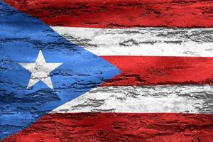 Ilustración 3d de una bandera de puerto rico - bandera de tela ondeante realista foto