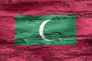 3D-Illustration of a Maldives flag - realistic waving fabric flag photo