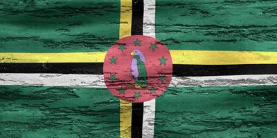 Dominica flag - realistic waving fabric flag photo