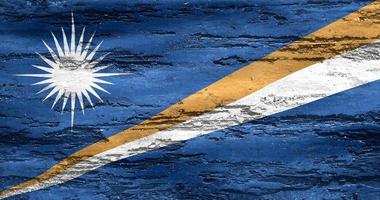 3D-Illustration of a Marshall Islands flag - realistic waving fabric flag photo