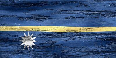 3D-Illustration of a Nauru flag - realistic waving fabric flag photo