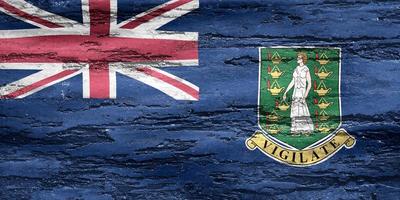 Ilustración 3d de una bandera de las islas vírgenes británicas - bandera de tela ondeante realista foto