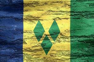 3D-Illustration of a Saint Vincent flag - realistic waving fabric flag photo