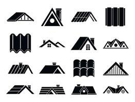 Roof icons set, simple style vector