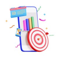 3D target business illustration png