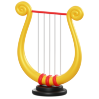 3d illustration harp object png