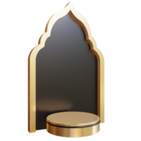 Objeto de puerta de podio de ramadán de ilustración 3d png