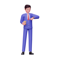 Ilustración de personaje de hombre de negocios 3d png