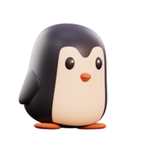 illustrazione 3d del pinguino carino png