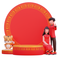 3d character illustration chinese new year