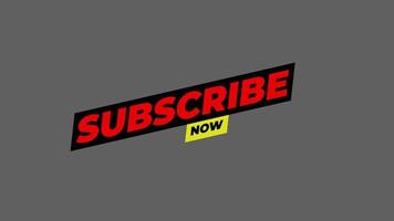 Subscribe now. Red button subscribes to channel, blog. Marketing animation motion graphic video.4K Footage with Alpha Channel video
