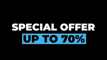 special offer up to 70 off word animation motion graphic video with Alpha Channel, transparent background use for web banner, coupon, sale promotion, advertising, marketing video