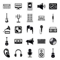 Acoustics tools icons set, simple style vector