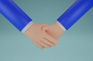 Business people shaking hands.shakehands icon, symbol. Handshake of business partners with Successful deal.business partners concept,Isolate background, 3d render illustration photo